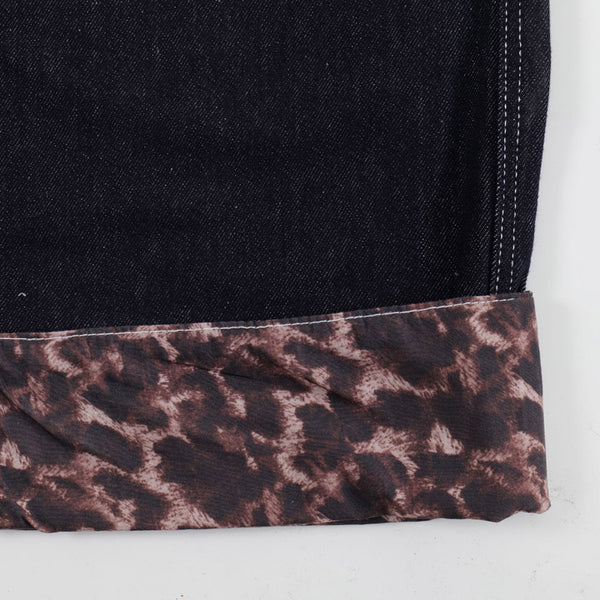 MELTEDSMILE® BAGGY BLACK JEANS – LEOPARD PATCHWORK EDITION