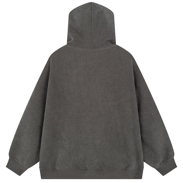 MELTEDSMILE® CORDUROY ZIPPER HOODIE FLOCKED STAR