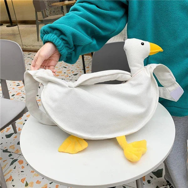 MELTEDSMILE® FUNNY GOOSE CANVAS SHOULDER BAG
