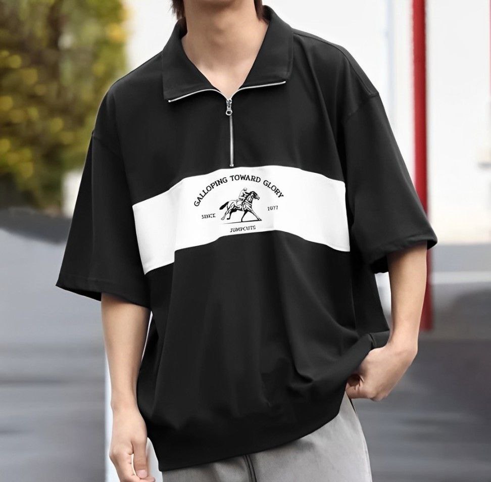 MeltedSmile American Retro Polo Oversized T-shirt