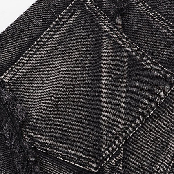 MELTEDSMILE® DISTRESSED WIDE-LEG JEANS – SPIDER WEB EDITION