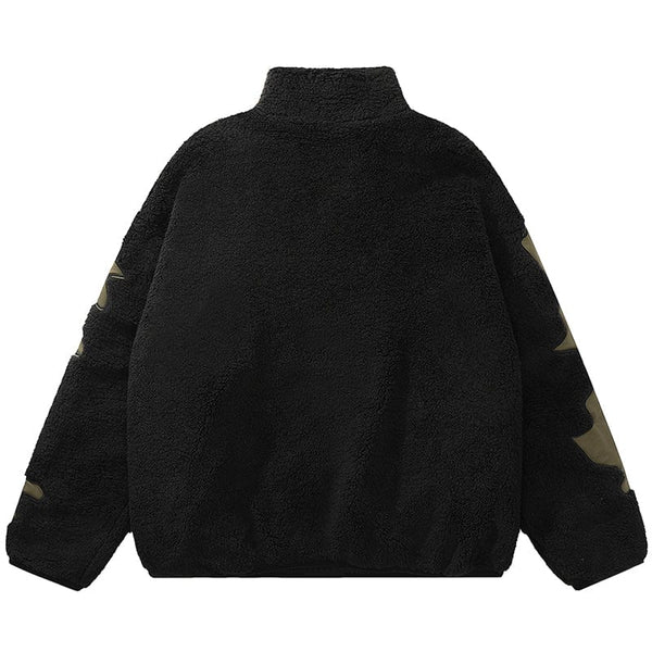 MELTEDSMILE® FAUX FUR WINTER COAT PATCHWORK SKELETON
