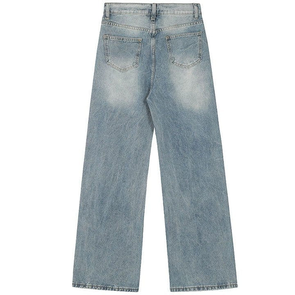 MELTEDSMILE® BAGGY RIPPED WIDE-LEG JEANS – BLACK GRAFFITI