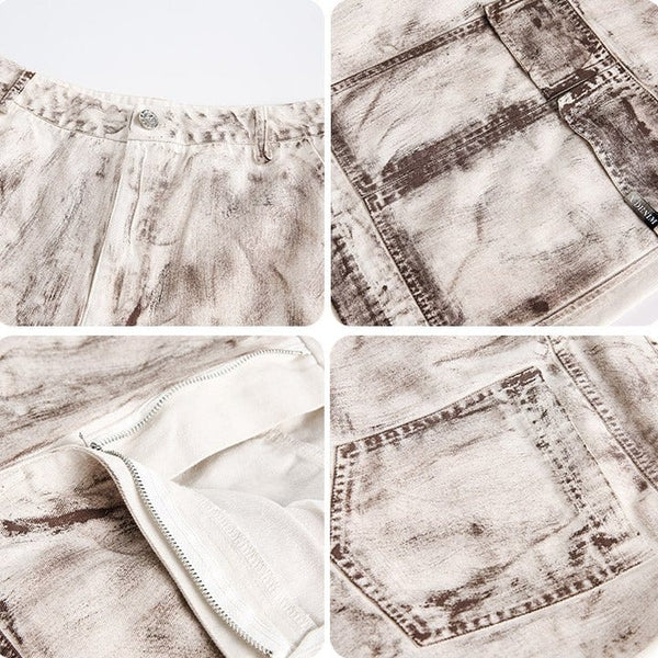 MELTEDSMILE SIMULATED DIRT WASHED SHORTS