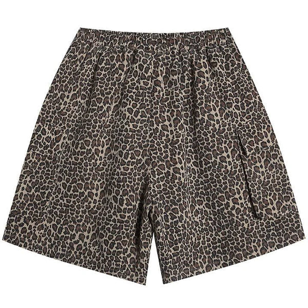 MELTEDSMILE® BAGGY LEOPARD PRINT SHORTS