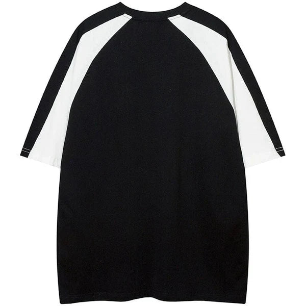 MELTEDSMILE AMERICAN STYLE UNISEX OVERSIZED BLOCK PATCHWORK