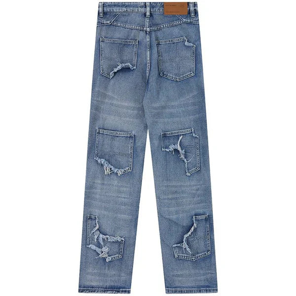 MELTEDSMILE® BAGGY PATCHWORK JEANS – RIPPED EDITION