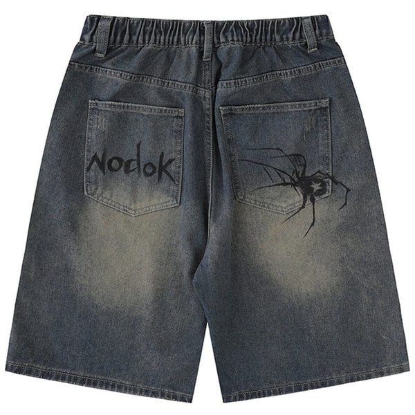 MELTEDSMILE® CASUAL DENIM SHORTS – SPIDER WEB EDITION