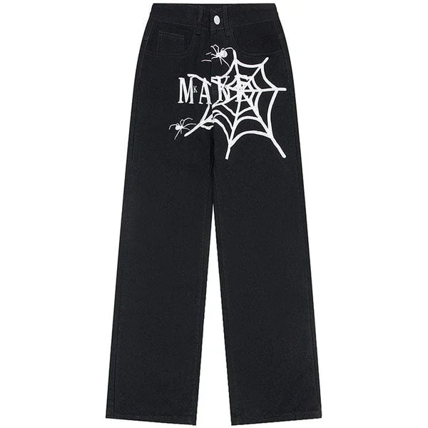 MELTEDSMILE® STRAIGHT-LEG JEANS – SPIDER WEB PRINT EDITION