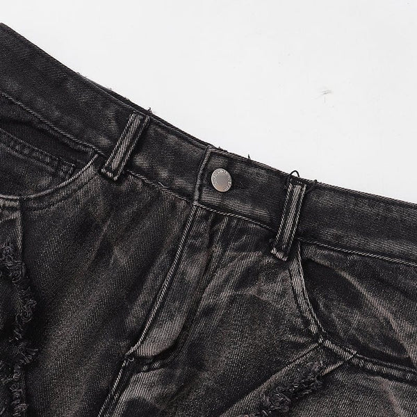 MELTEDSMILE® DISTRESSED WIDE-LEG JEANS – SPIDER WEB EDITION