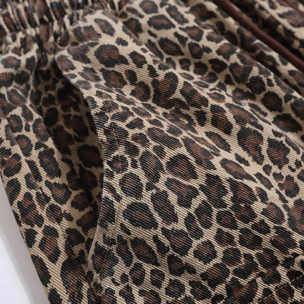 MELTEDSMILE® BAGGY LEOPARD PRINT SHORTS