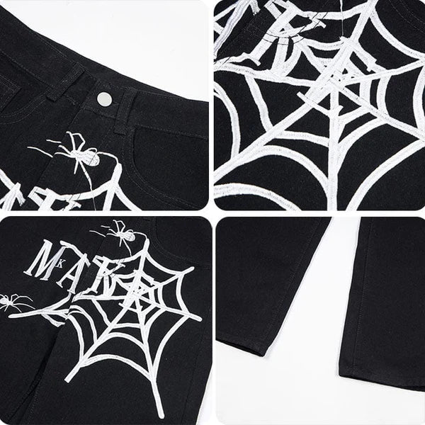 MELTEDSMILE® STRAIGHT-LEG JEANS – SPIDER WEB PRINT EDITION