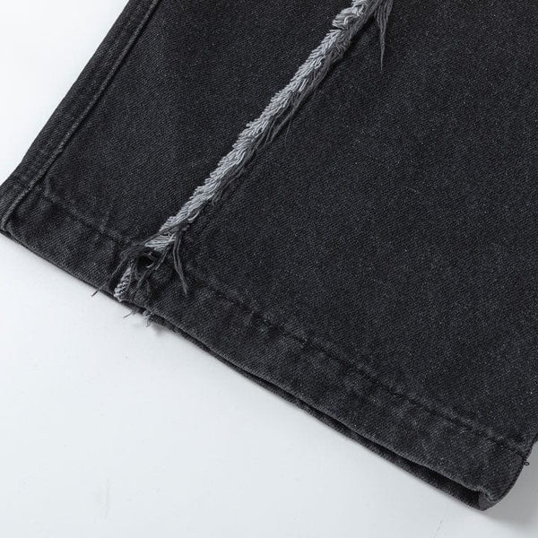 MELTEDSMILE® WASHED RAW EDGE PATCHWORK JEANS