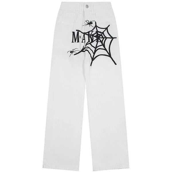 MELTEDSMILE® STRAIGHT-LEG JEANS – SPIDER WEB PRINT EDITION