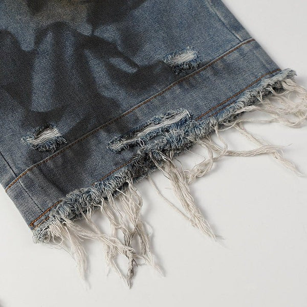 MELTEDSMILE® VINTAGE RIPPED FRAYED DENIM SHORTS