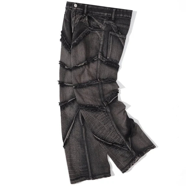 MELTEDSMILE® DISTRESSED WIDE-LEG JEANS – SPIDER WEB EDITION