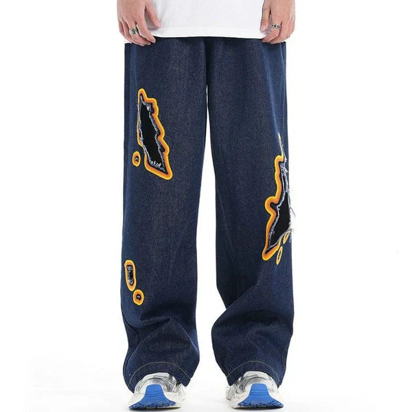 MELTEDSMILE® BAGGY STRAIGHT-LEG JEANS – FLAME EDITION