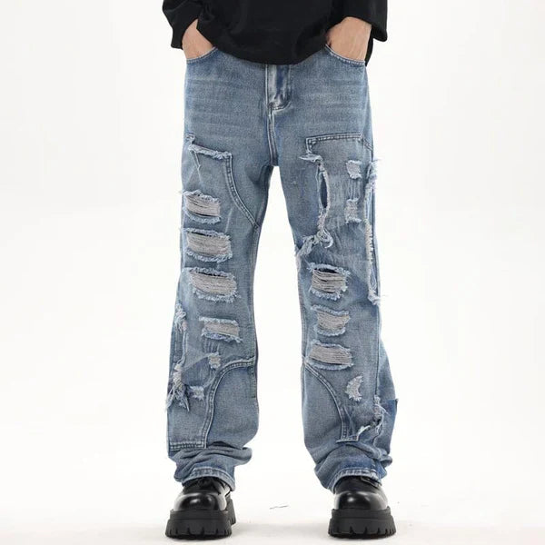 MELTEDSMILE® BAGGY PATCHWORK JEANS – RIPPED EDITION