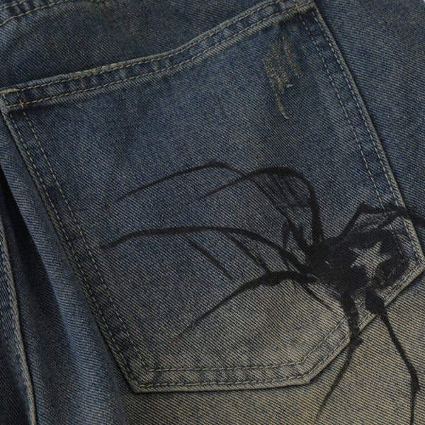 MELTEDSMILE® CASUAL DENIM SHORTS – SPIDER WEB EDITION