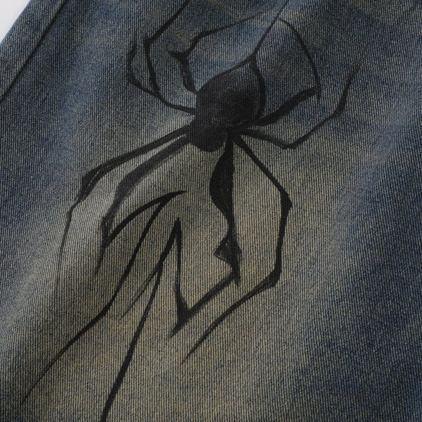 MELTEDSMILE® CASUAL DENIM SHORTS – SPIDER WEB EDITION