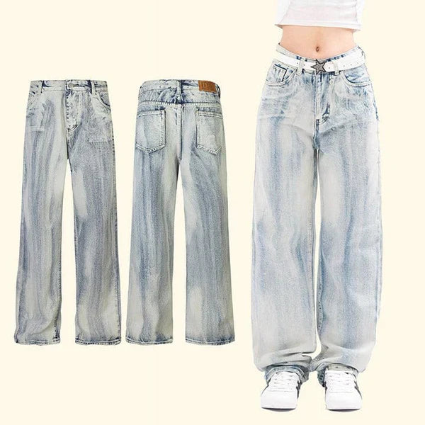 MELTEDSMILE® LOOSE FIT ACID WASHED SKATE JEANS
